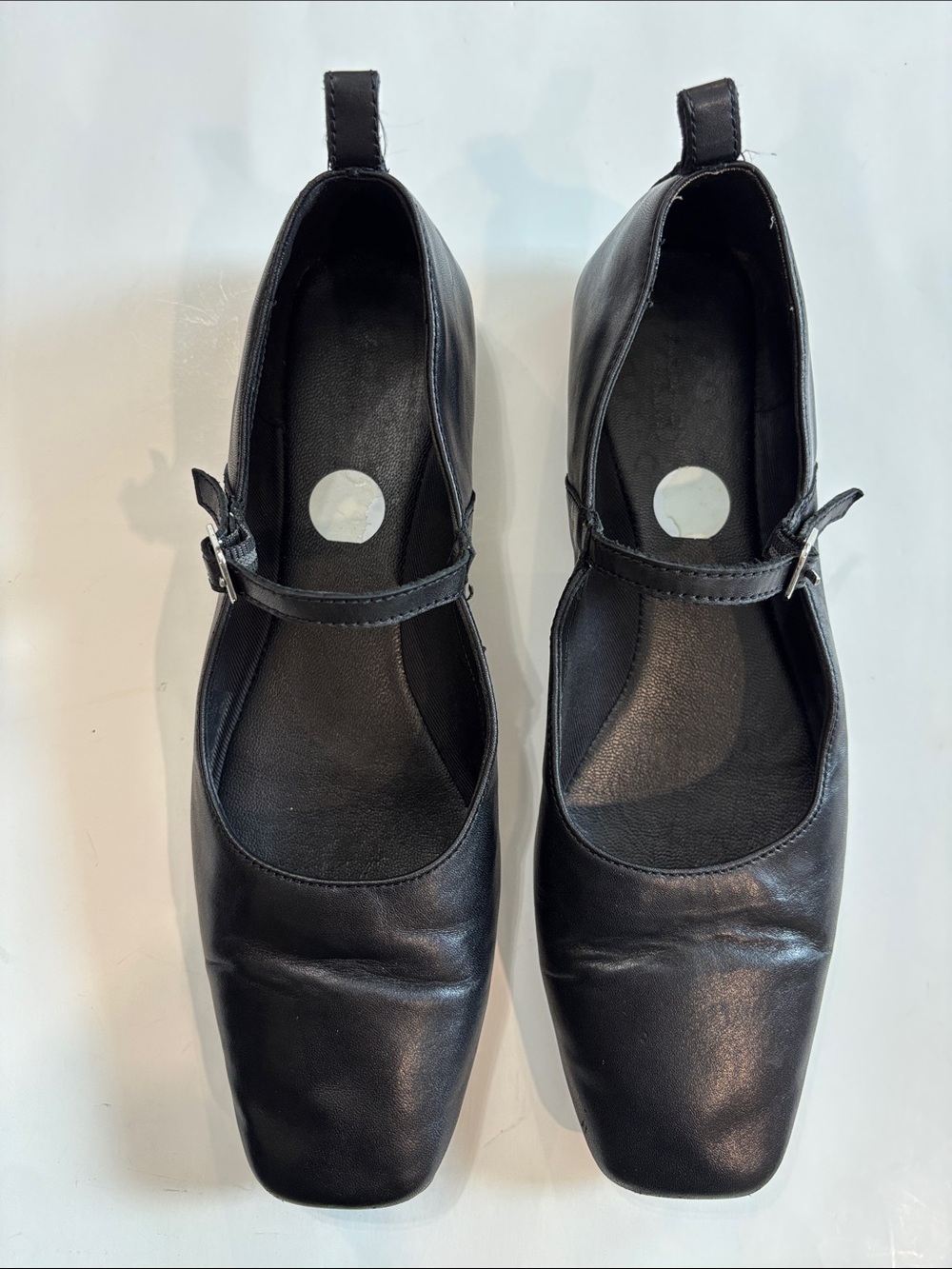Vagabond Delia Black Leather Mary Jane Ballet Flats EU 38 Square Toe - Picture 8 of 16